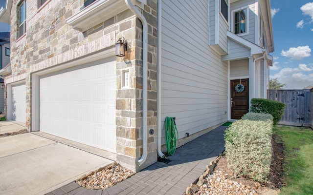 view of home's exterior with a garage