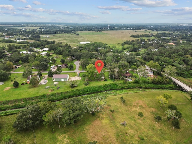 aerial view featuring a rural view