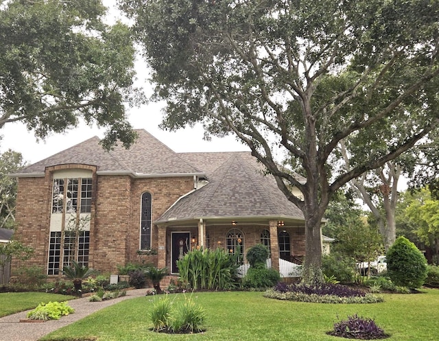 view of front of home with a front yard