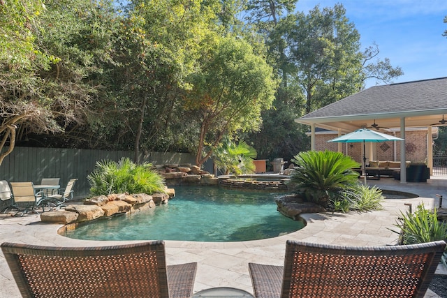 view of pool with a patio