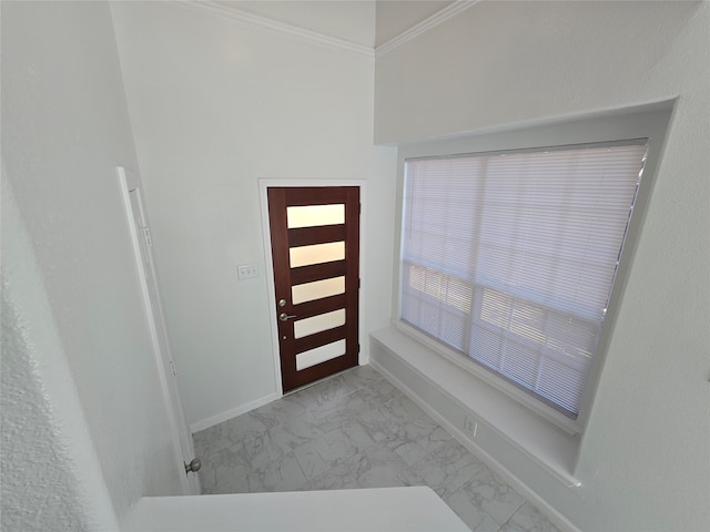 entrance foyer with ornamental molding