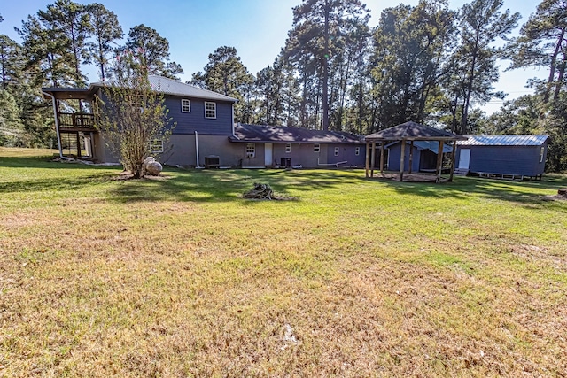 view of yard with a gazebo