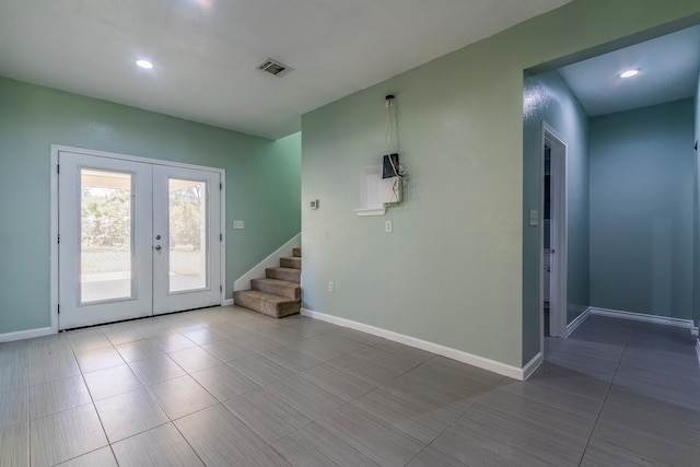 interior space with french doors