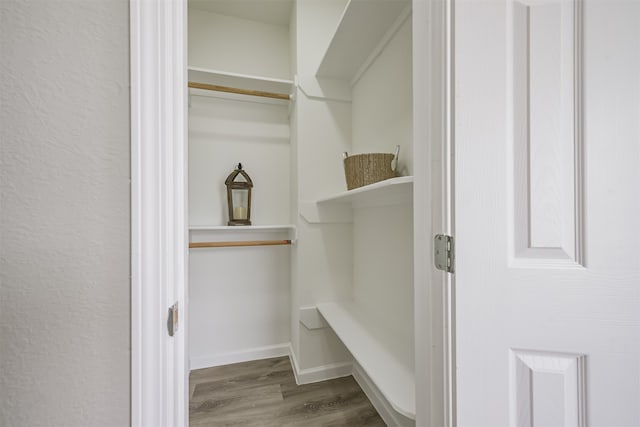 walk in closet featuring hardwood / wood-style floors