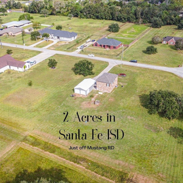 aerial view featuring a rural view