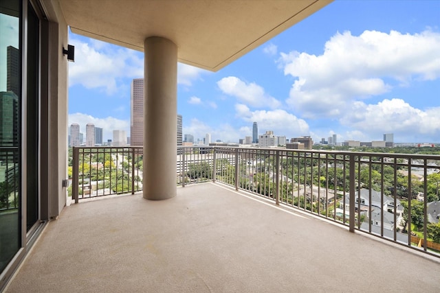 balcony featuring a view of city