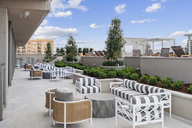 view of patio / terrace with an outdoor living space
