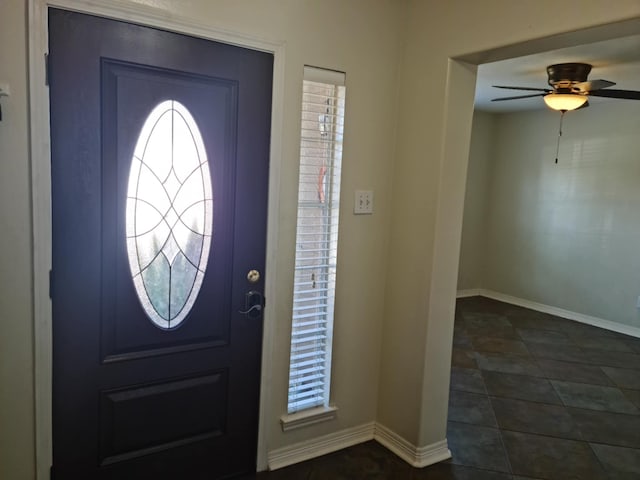 19626 Tularosa Ln, Tomball, TX 77377 - entryway with baseboards and a ceiling fan