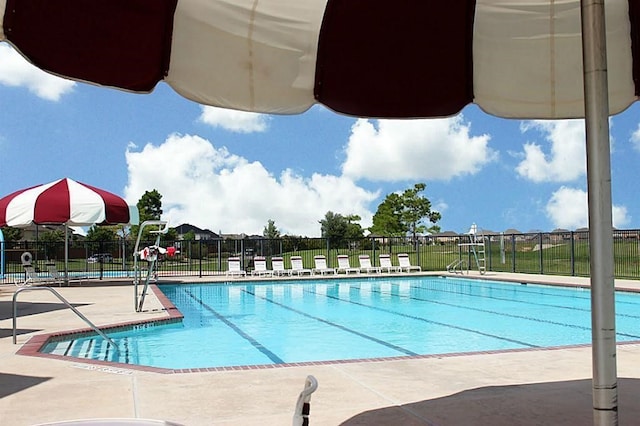 view of pool featuring a patio area