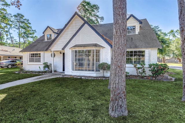 view of front of property featuring a front yard