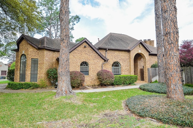 view of front of house featuring a front lawn