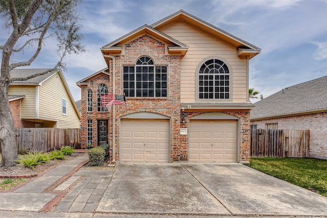 view of property featuring a garage