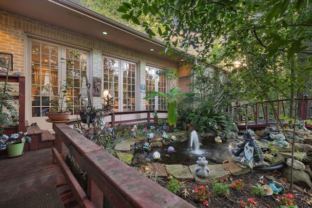 exterior space with french doors