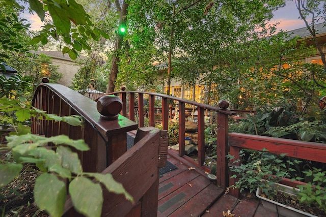 view of deck at dusk