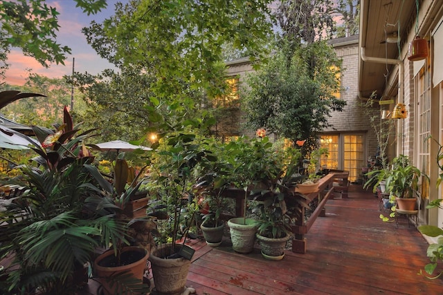 view of deck at dusk