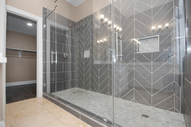 bathroom featuring an enclosed shower