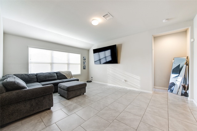 view of tiled living room