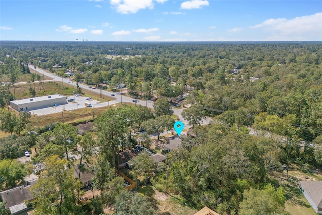 1603 Cantrell Blvd, Conroe, TX 77301 - aerial view of property and surrounding area featuring a forest
