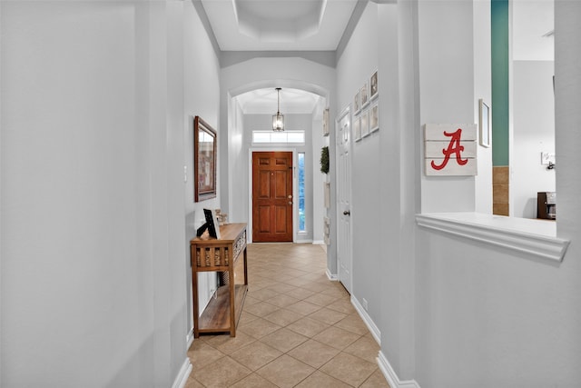 view of tiled foyer entrance