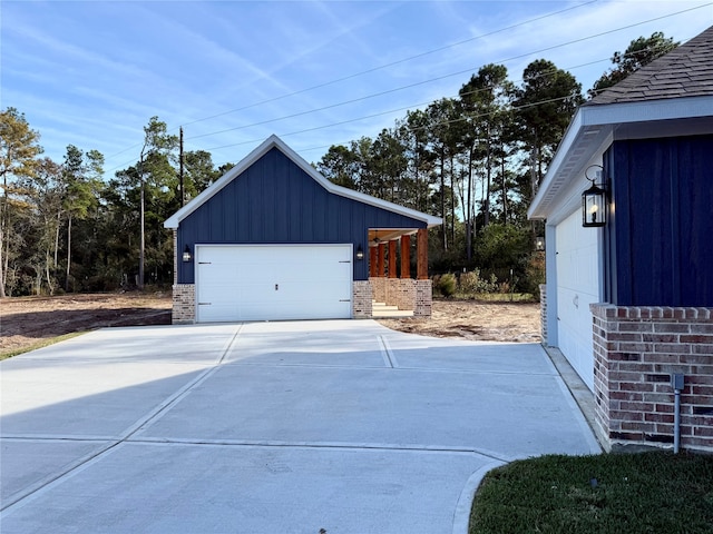 view of garage