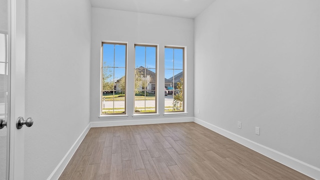 empty room featuring light wood-type flooring