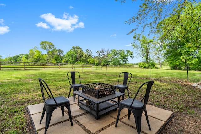 view of patio featuring a rural view