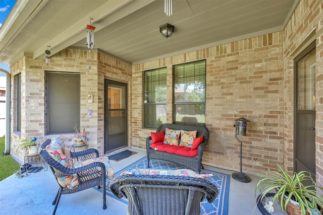 view of patio featuring an outdoor living space