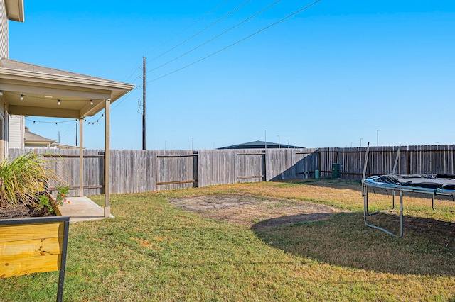 view of yard with a trampoline