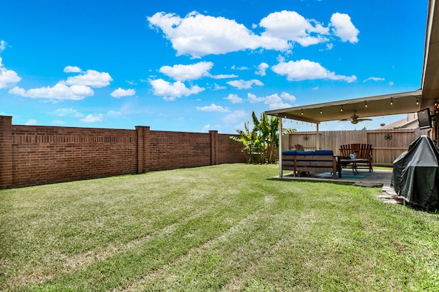 view of yard featuring a patio area