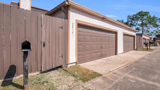 view of garage