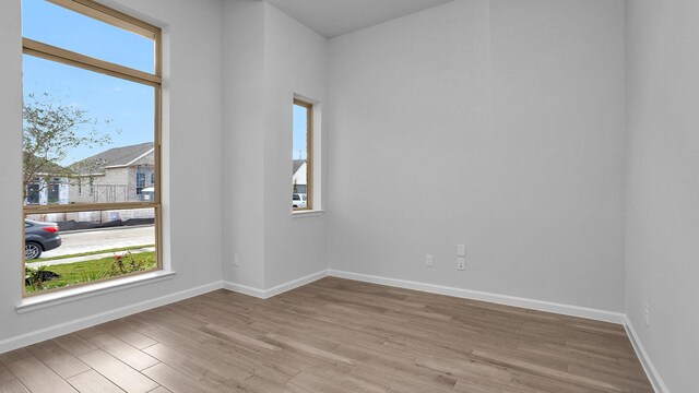 empty room featuring light wood-type flooring