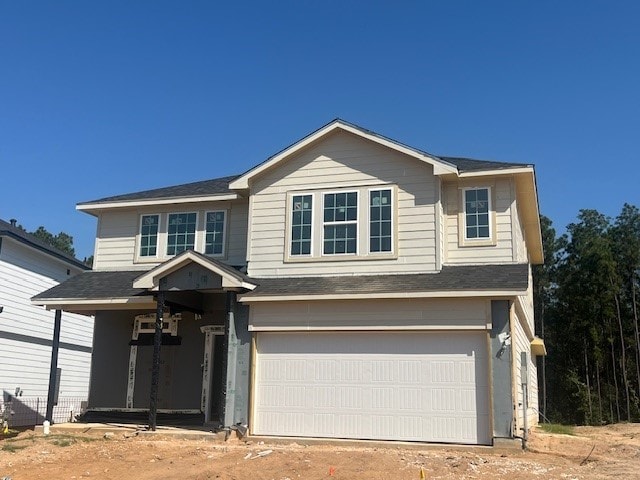 view of front facade with a garage