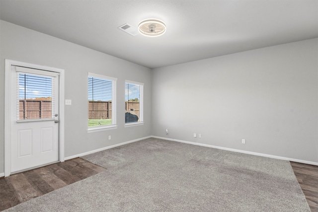 interior space with hardwood / wood-style floors