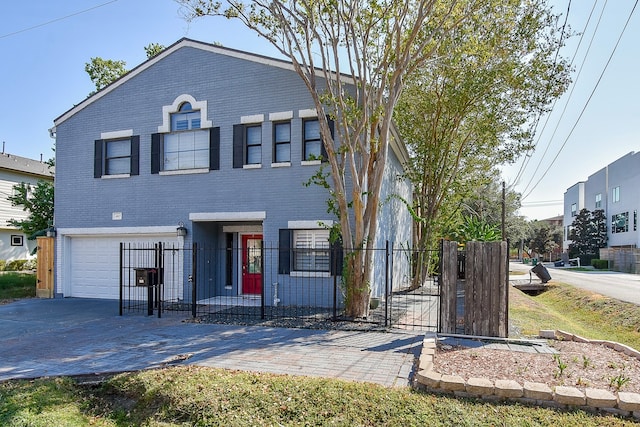 view of front of house with a garage