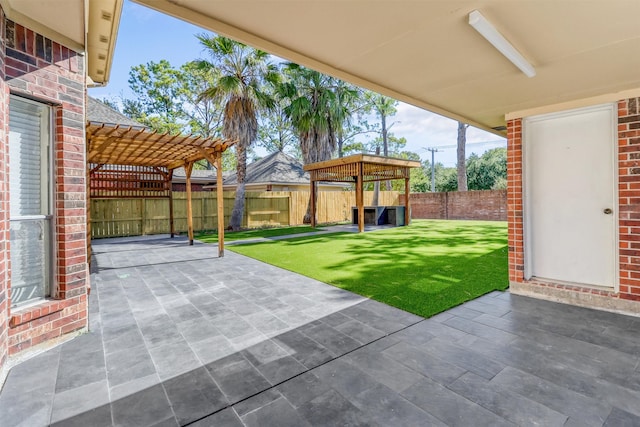 view of patio / terrace with a gazebo