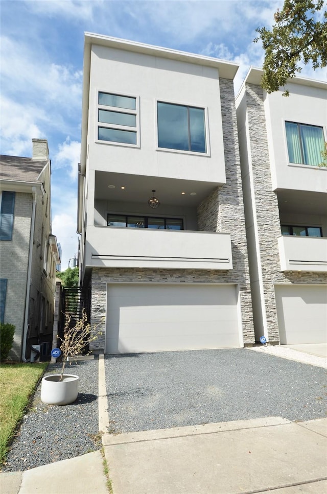 contemporary house featuring a garage