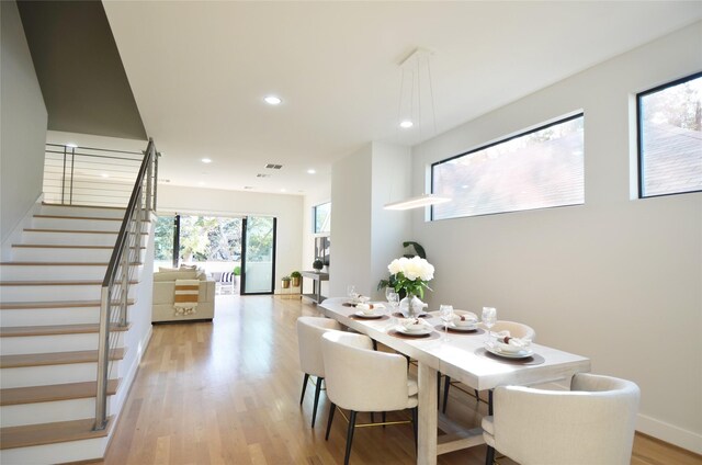 dining room featuring light hardwood / wood-style floors