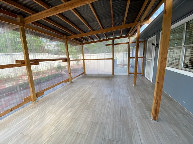 view of unfurnished sunroom