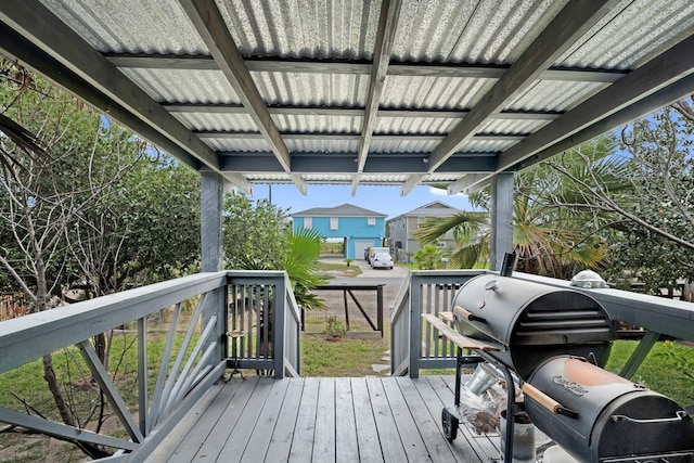 deck with grilling area