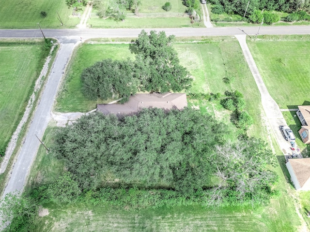 birds eye view of property featuring a rural view