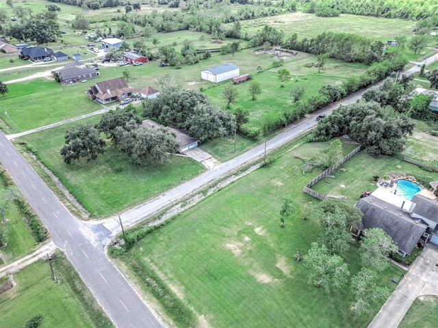 aerial view with a rural view