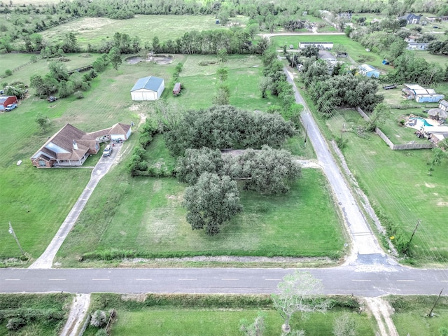 aerial view featuring a rural view