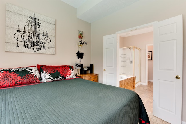 bedroom featuring light tile patterned floors
