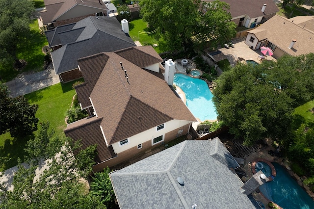 drone / aerial view with a residential view