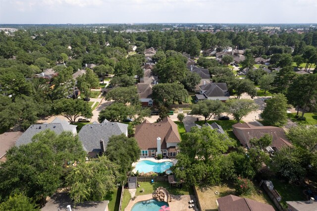 drone / aerial view with a residential view