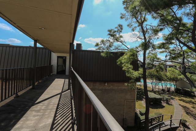 balcony featuring central AC