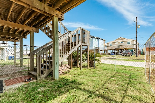 view of yard with a carport