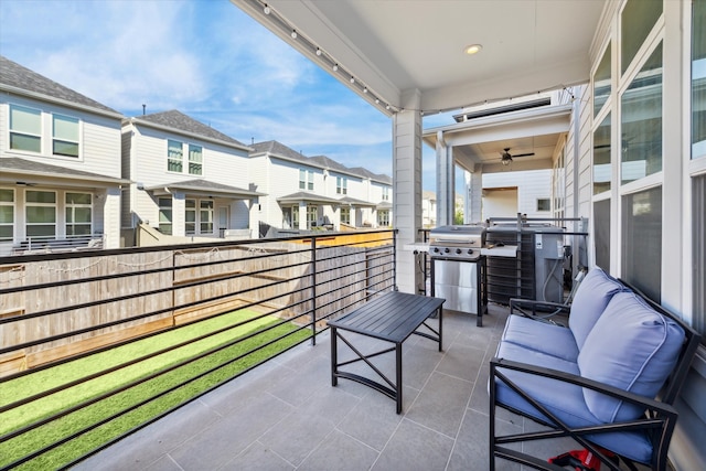 balcony featuring a grill