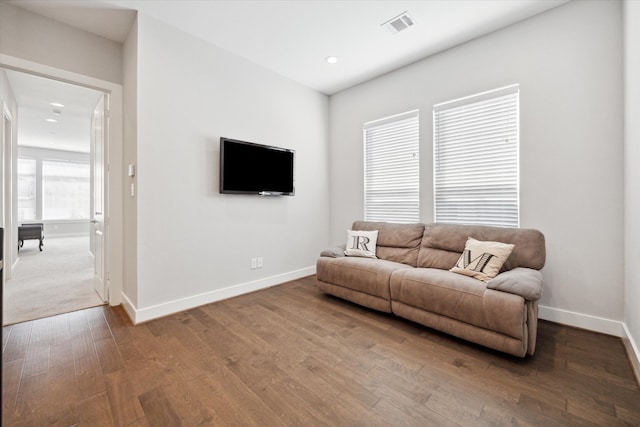 living room featuring hardwood / wood-style floors