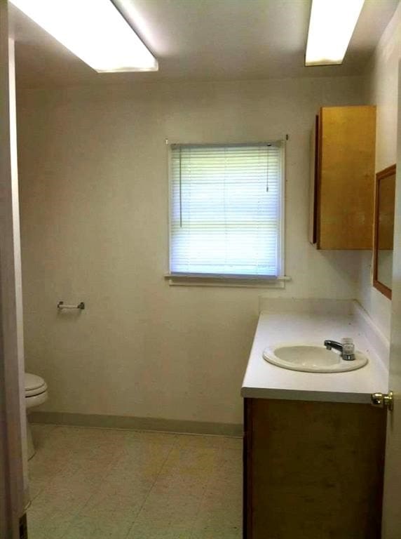 bathroom featuring toilet and vanity